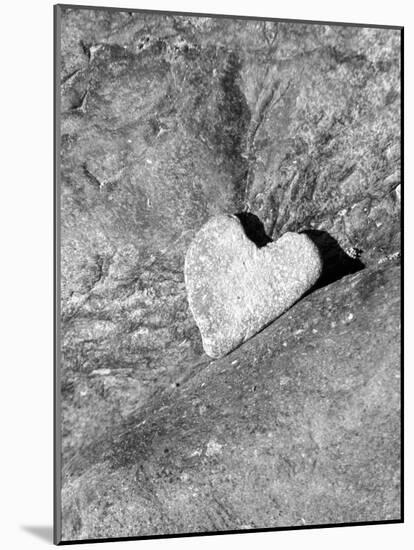 Heart Shaped Rock, Sradled in Larger Rock-Janell Davidson-Mounted Photographic Print