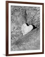 Heart Shaped Rock, Sradled in Larger Rock-Janell Davidson-Framed Photographic Print