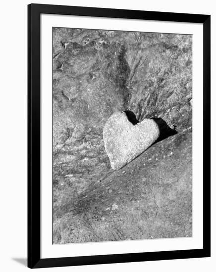 Heart Shaped Rock, Sradled in Larger Rock-Janell Davidson-Framed Photographic Print