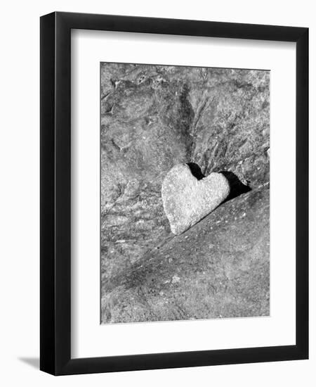 Heart Shaped Rock, Sradled in Larger Rock-Janell Davidson-Framed Premium Photographic Print