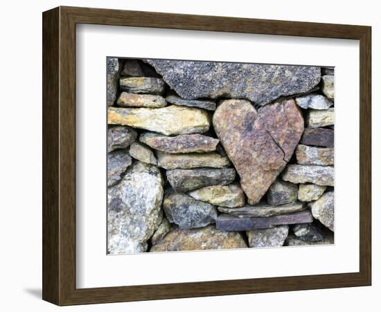 Heart-shaped stone in a wall, Rodel, Harris, Scotland-Niall Benvie-Framed Photographic Print