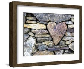 Heart-shaped stone in a wall, Rodel, Harris, Scotland-Niall Benvie-Framed Photographic Print