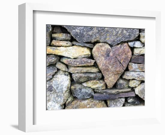 Heart-shaped stone in a wall, Rodel, Harris, Scotland-Niall Benvie-Framed Photographic Print