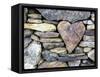 Heart-shaped stone in a wall, Rodel, Harris, Scotland-Niall Benvie-Framed Stretched Canvas