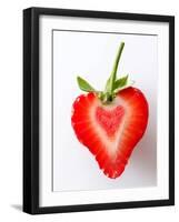 Heart Shaped Strawberry Half-Paul Williams-Framed Premium Photographic Print