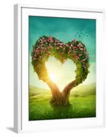 Heart Shaped Tree in the Meadow-egal-Framed Photographic Print