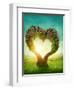 Heart Shaped Tree in the Meadow-egal-Framed Photographic Print