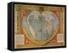 Heart Shaped World Map-Oronce Fine-Framed Stretched Canvas