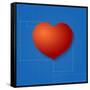 Heart Symbol Like Blueprint Drawing-eriksvoboda-Framed Stretched Canvas