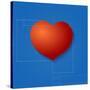 Heart Symbol Like Blueprint Drawing-eriksvoboda-Stretched Canvas