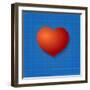 Heart Symbol Like Blueprint Drawing-eriksvoboda-Framed Art Print