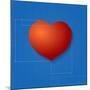 Heart Symbol Like Blueprint Drawing-eriksvoboda-Mounted Art Print