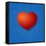 Heart Symbol Like Blueprint Drawing-eriksvoboda-Framed Stretched Canvas