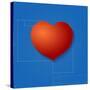 Heart Symbol Like Blueprint Drawing-eriksvoboda-Stretched Canvas