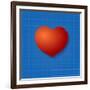 Heart Symbol Like Blueprint Drawing-eriksvoboda-Framed Art Print