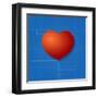 Heart Symbol Like Blueprint Drawing-eriksvoboda-Framed Art Print