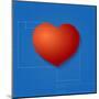 Heart Symbol Like Blueprint Drawing-eriksvoboda-Mounted Art Print