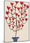 Heart Tree in Pot-null-Mounted Poster