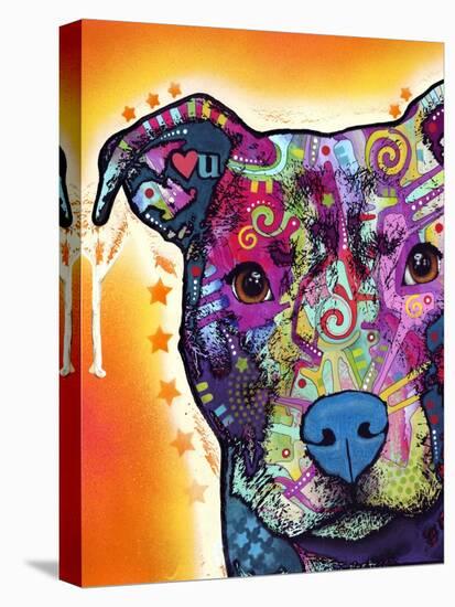 Heart U Pit Bull-Dean Russo-Stretched Canvas