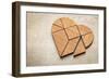 Heart Version of Tangram, a Traditional Chinese Puzzle Game Made of Different Wood Parts to Build A-PixelsAway-Framed Art Print