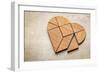 Heart Version of Tangram, a Traditional Chinese Puzzle Game Made of Different Wood Parts to Build A-PixelsAway-Framed Art Print