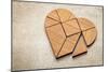 Heart Version of Tangram, a Traditional Chinese Puzzle Game Made of Different Wood Parts to Build A-PixelsAway-Mounted Art Print