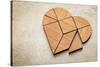 Heart Version of Tangram, a Traditional Chinese Puzzle Game Made of Different Wood Parts to Build A-PixelsAway-Stretched Canvas