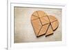 Heart Version of Tangram, a Traditional Chinese Puzzle Game Made of Different Wood Parts to Build A-PixelsAway-Framed Art Print