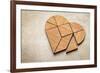 Heart Version of Tangram, a Traditional Chinese Puzzle Game Made of Different Wood Parts to Build A-PixelsAway-Framed Art Print