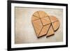 Heart Version of Tangram, a Traditional Chinese Puzzle Game Made of Different Wood Parts to Build A-PixelsAway-Framed Art Print