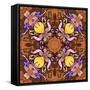 Heart with Flowers: Kaleidoscopic Pattern-Zdanchuk Svetlana-Framed Stretched Canvas