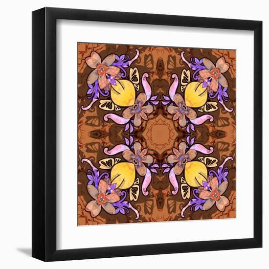 Heart with Flowers: Kaleidoscopic Pattern-Zdanchuk Svetlana-Framed Art Print