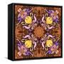 Heart with Flowers: Kaleidoscopic Pattern-Zdanchuk Svetlana-Framed Stretched Canvas