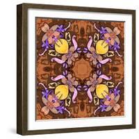 Heart with Flowers: Kaleidoscopic Pattern-Zdanchuk Svetlana-Framed Art Print