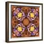 Heart with Flowers: Kaleidoscopic Pattern-Zdanchuk Svetlana-Framed Art Print