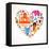 Heart With India Icons-Marish-Framed Stretched Canvas