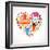 Heart With India Icons-Marish-Framed Art Print