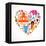Heart With India Icons-Marish-Framed Stretched Canvas