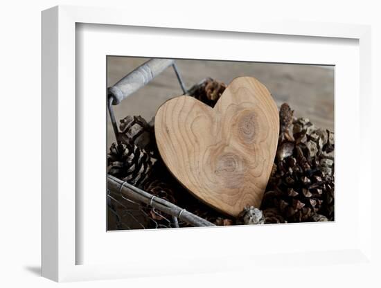 Heart, Wood, Cone, Decoration, Still Life-Andrea Haase-Framed Photographic Print