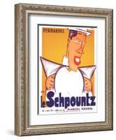 HEARTBEAT, (aka LE SCHPOUNTZ), French poster, Fernandel, 1938-null-Framed Art Print