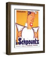 HEARTBEAT, (aka LE SCHPOUNTZ), French poster, Fernandel, 1938-null-Framed Art Print