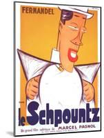 HEARTBEAT, (aka LE SCHPOUNTZ), French poster, Fernandel, 1938-null-Mounted Art Print