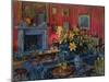 Hearth and Yellow Flowers (Oil on Canvas)-Susan Ryder-Mounted Giclee Print