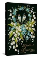 Heartiest Greetings, Vintage Bouquet-null-Stretched Canvas