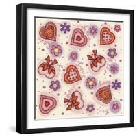 Hearts and Flowers 2-Maria Trad-Framed Giclee Print