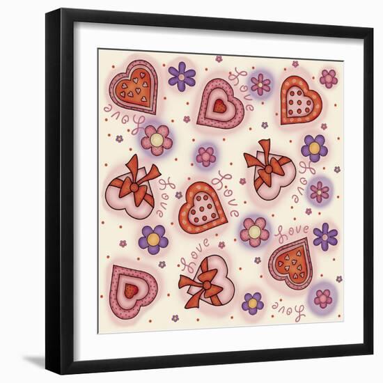 Hearts and Flowers 2-Maria Trad-Framed Giclee Print