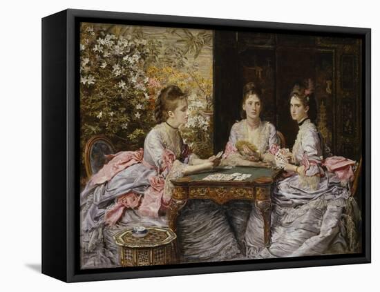 Hearts are Trumps-John Everett Millais-Framed Stretched Canvas