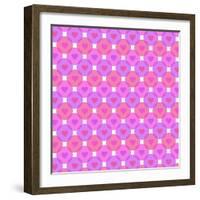 Hearts Bubbles Pattern on White Background-amovita-Framed Art Print