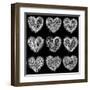 Hearts Chalkboard, Love Background and Texture-homobibens-Framed Art Print