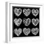 Hearts Chalkboard, Love Background and Texture-homobibens-Framed Art Print